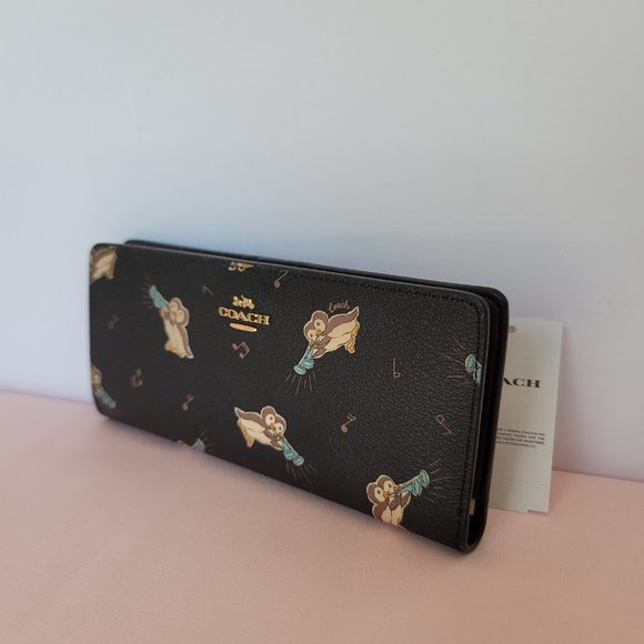 COACH Slim Bifold in Coated Canvas with Musical Penguin Print-⭐FINAL PRICE $99.⭐ - Picture 4 of 16